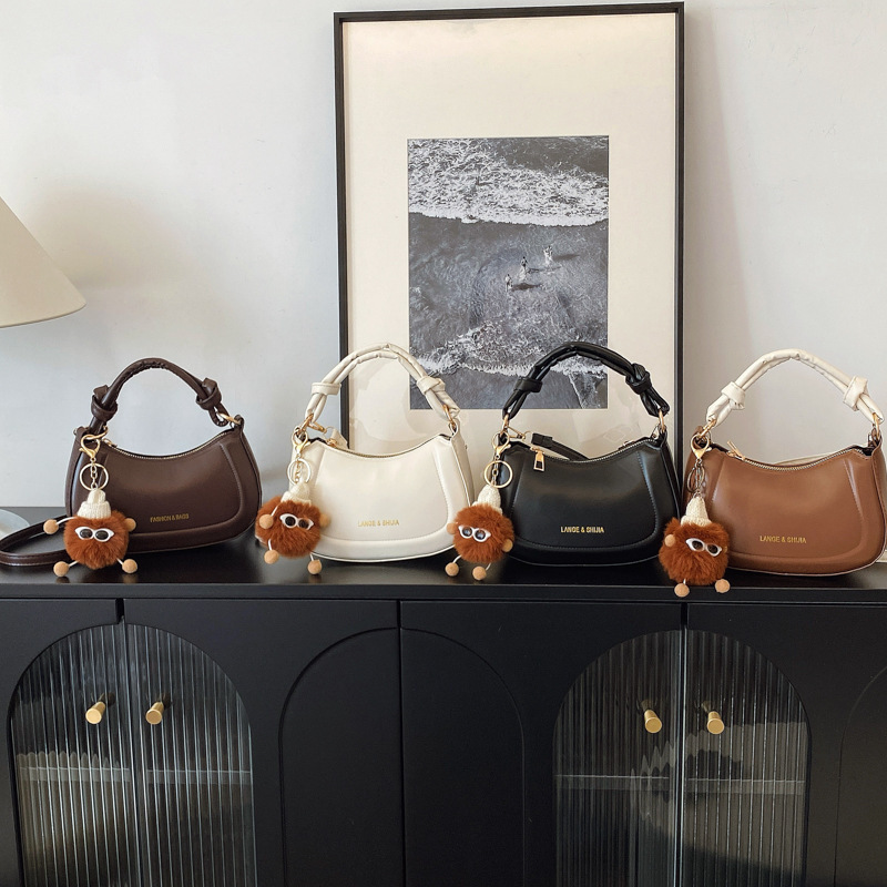 designer Bag for Women 2025 Spring New Niche Solid Color Texture Simple Single Shoulder Crossbody Casual Bag Stylish Crescent Bag