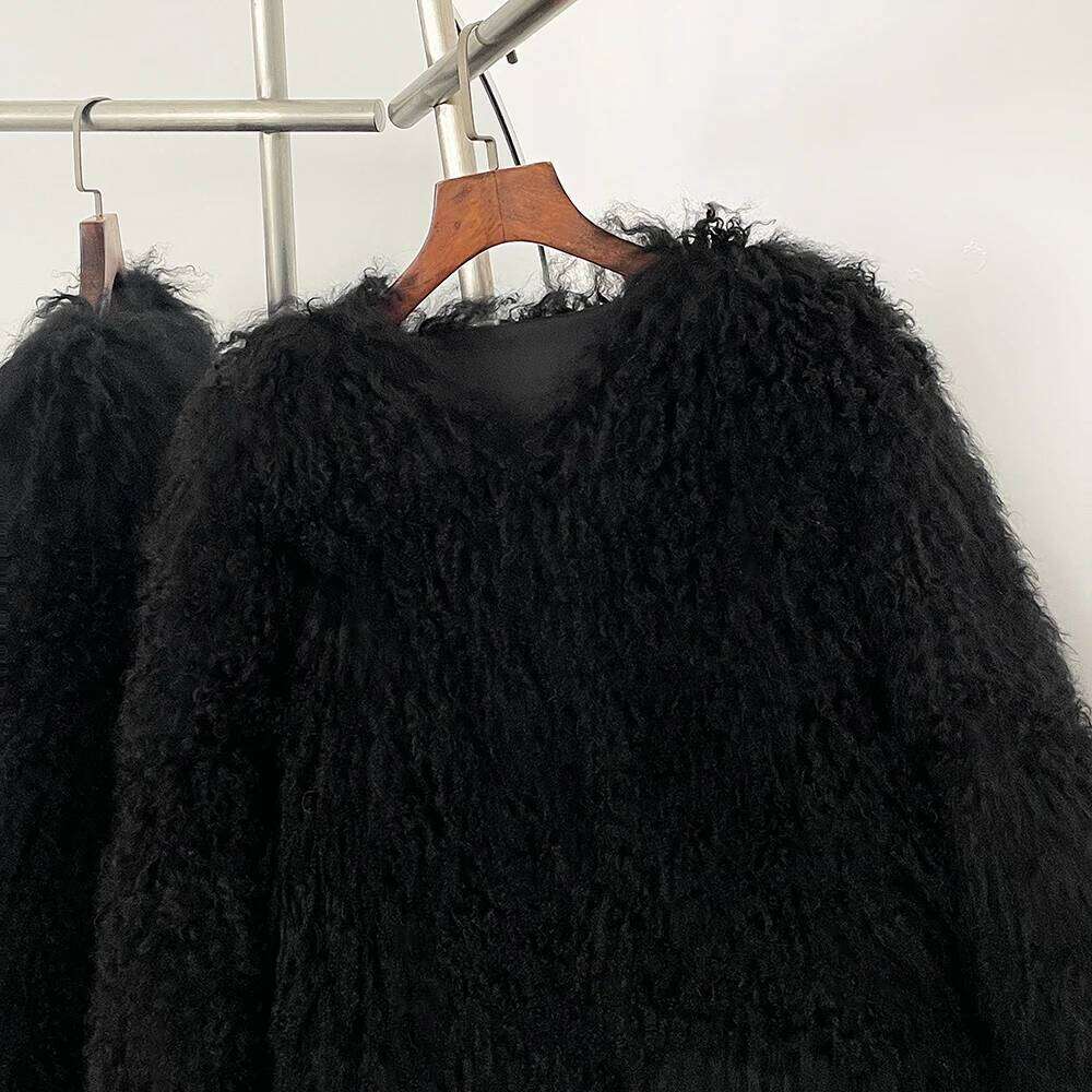 OFTBUY Natural Mongolia Sheep Jacket Women 2025 New Fashion Elegant Winter Clothing Female Warm Thick Real Fur Coat Lady