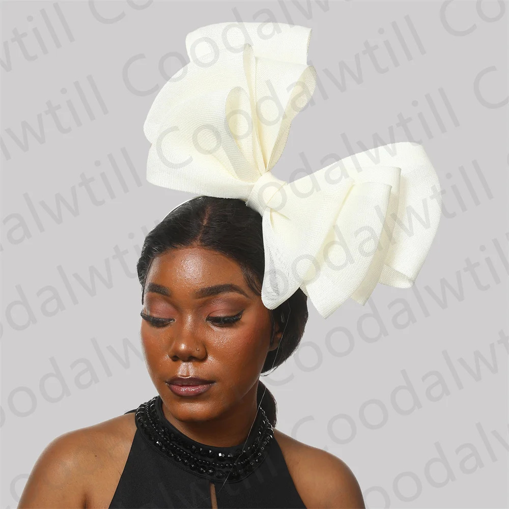Big Bow Hair Fascinator Wedding Headwear Women Elegant Race Headpiece Party Tea Hair Accessories Ladies Wedding Headdress 250530