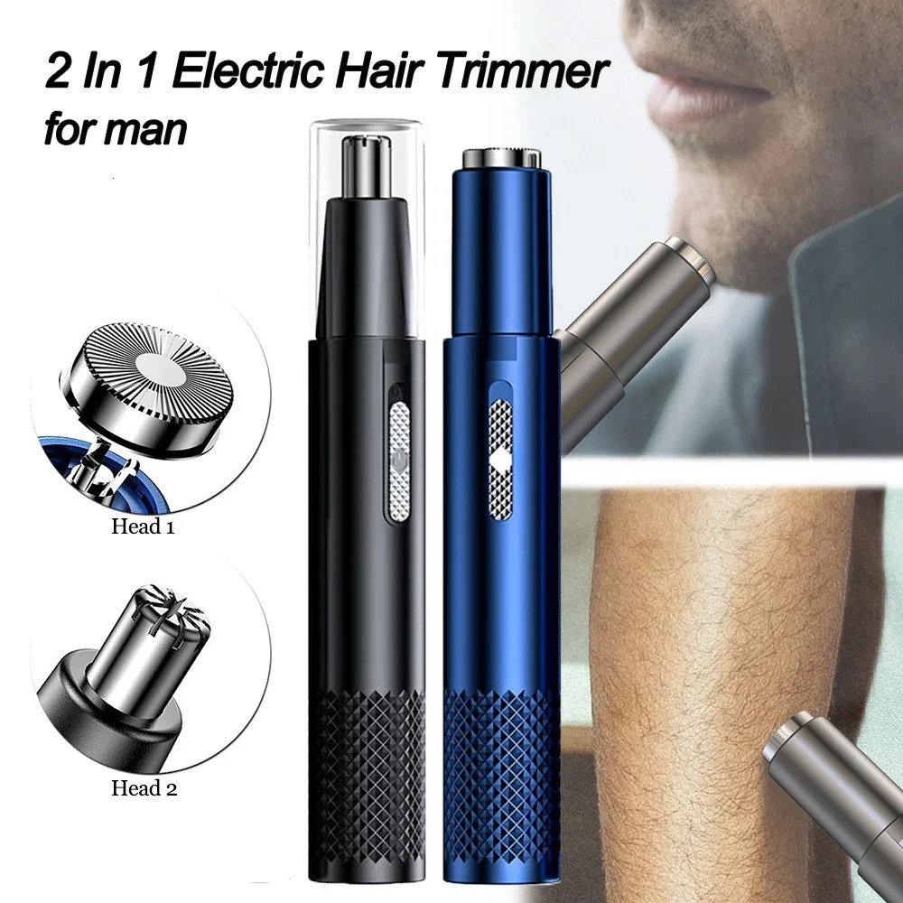2 In 1 Electric Nose Hair Trimmer USB Charging High Quality Ear Hair Removal Multi-kinetic Shaving Tools 250604