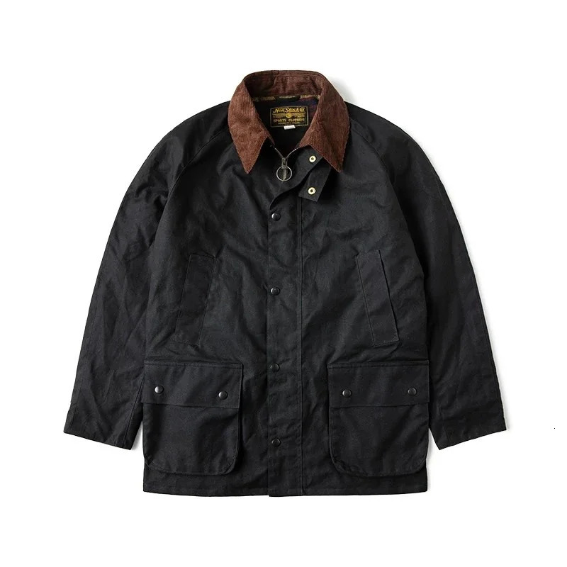Non Stock Light Waxed Country Jacket Heritage Style Mens 4-Pocket Outerwear Coat 250530