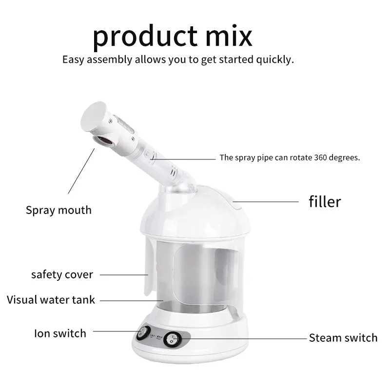 Face Spray Steam Relax Moisturizer Beauty Health Humidifier Steaming Herbal Vaporizer Facial Steamer Ozone Face Skin Care Tool XJ250607