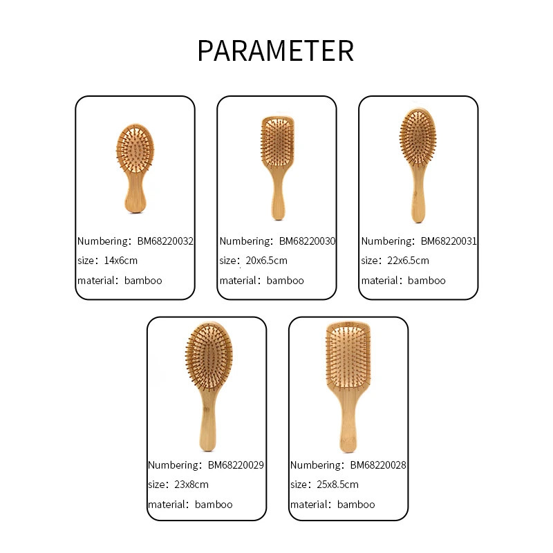 Bamboo Hair Brush Women Styling Hair Comb Hairbrush Wide Teeth Bamboo Combs for Hair Smooth Massage Scalp Brush Barber Comb 250603