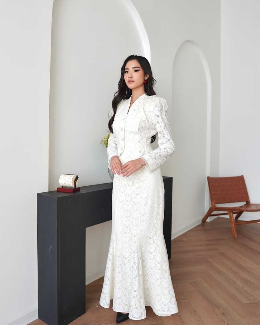 2 Pieces Lace Women Blazer Dress Mermaid Ladies Formal Wear Prom Birthday Party Customized Long Jacket Outfits