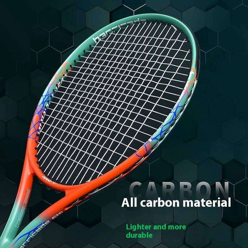 Authentic Adult All Carbon Tennis High Bounce Professional Single Player Training Racket for Enhanced Performance