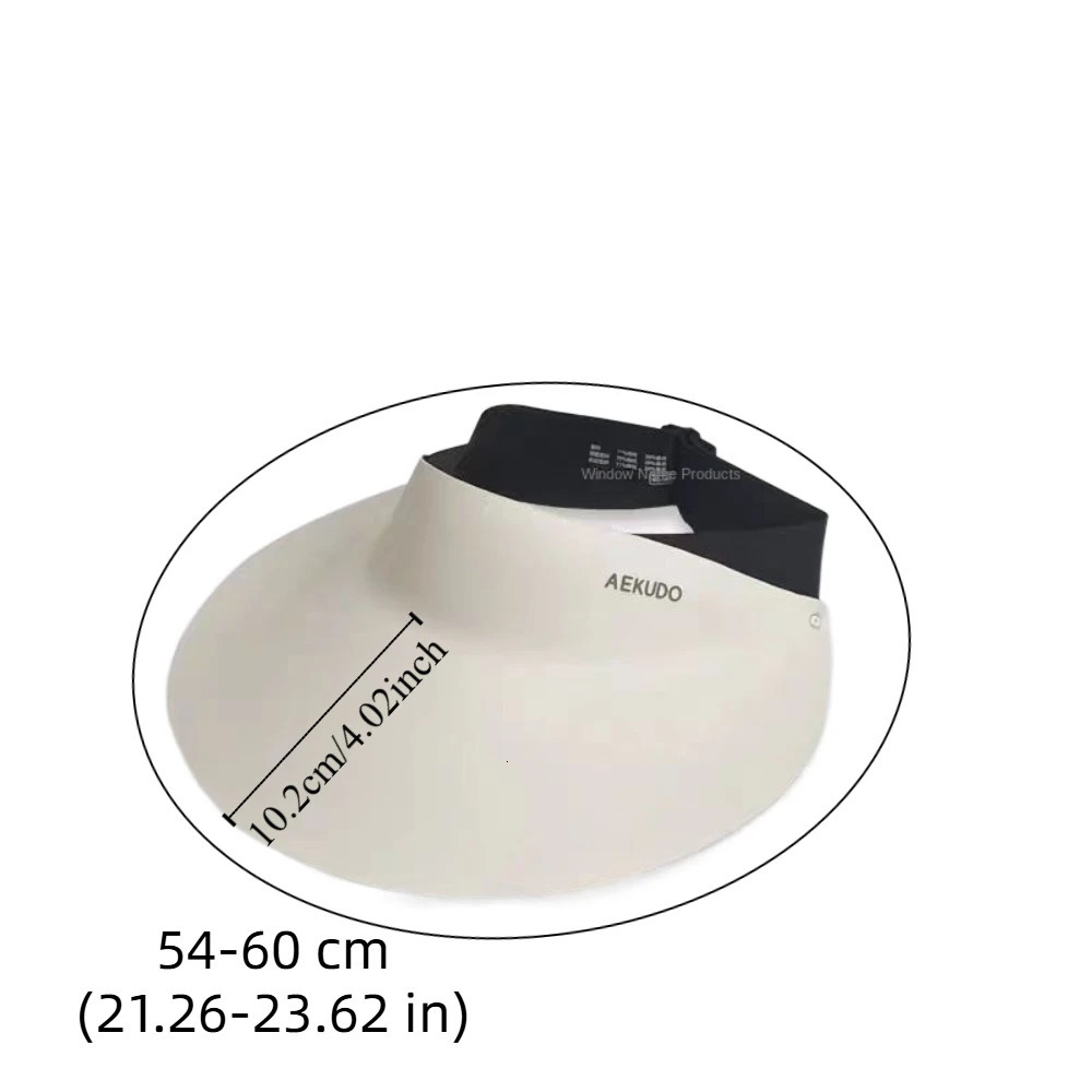 Simple Breathable Seamless Visor Cap Sun Protection Large Brim Women Sun Hat Sun Visor Anti-UV Sunscreen Empty Top Cap for Women 250603
