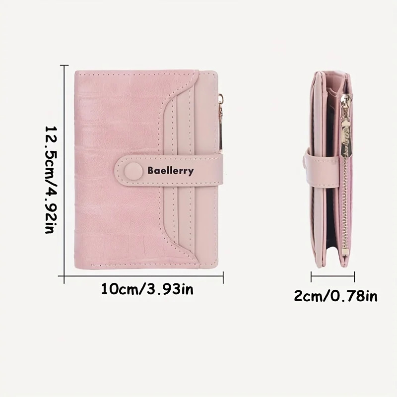 Baellerry Wallet Women Womens Short Buckle Sanded Leather Coin Purse Mini Female Purses Carteras 250605