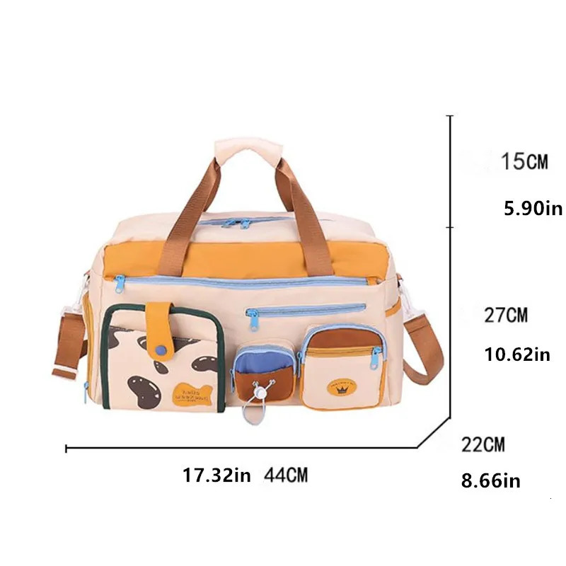 Dopamine Casual Travel Bag for Women Lightweight Gym Yoga Swim Fitness Duffel Short Trip Business Trip Carry Large Handbags 250530
