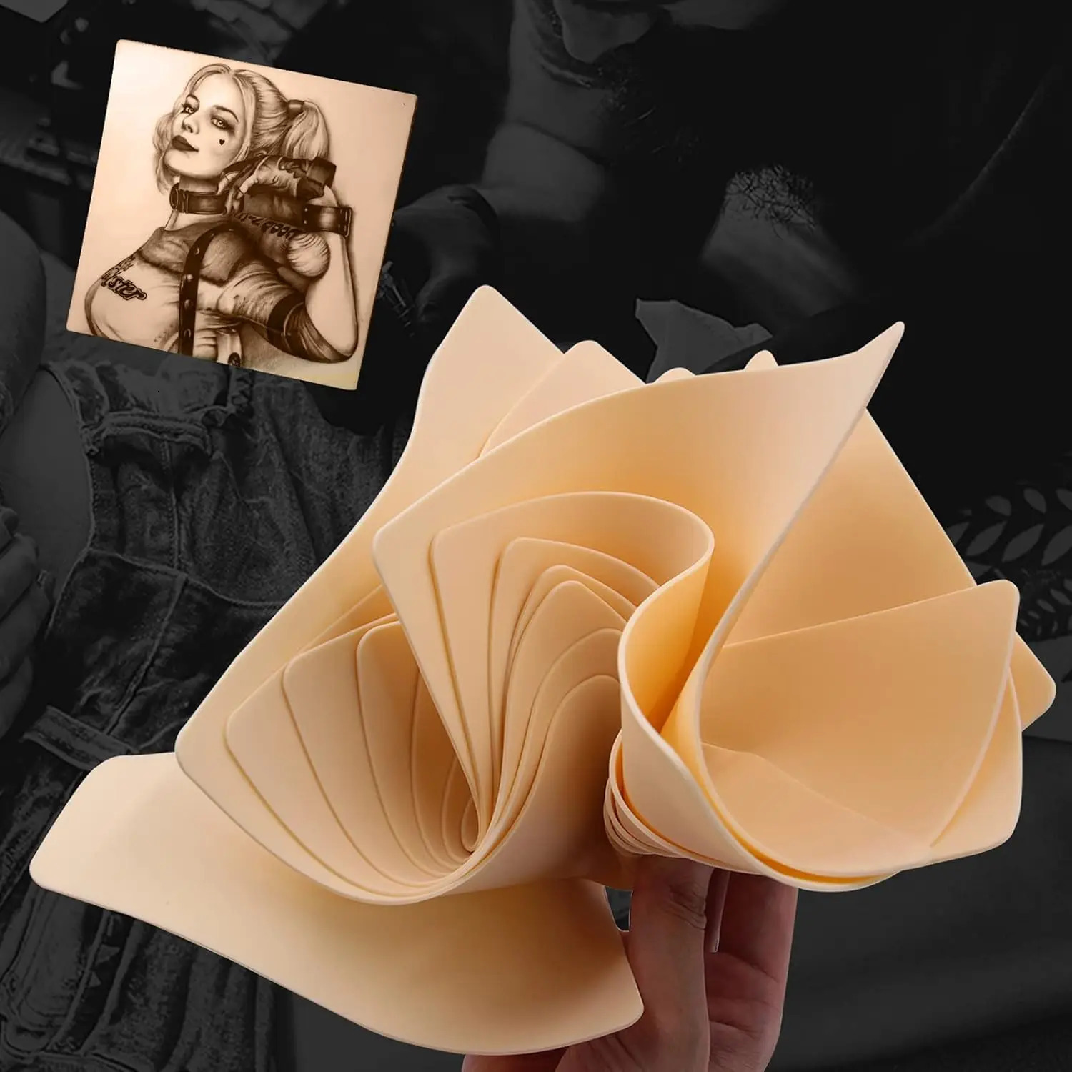 2010531PCS Tattoo Practice Skin Blank Fake Tattoo Skin Synthetic Leather for anent Makeup Tattoo Beginner Exercise Tool 250604