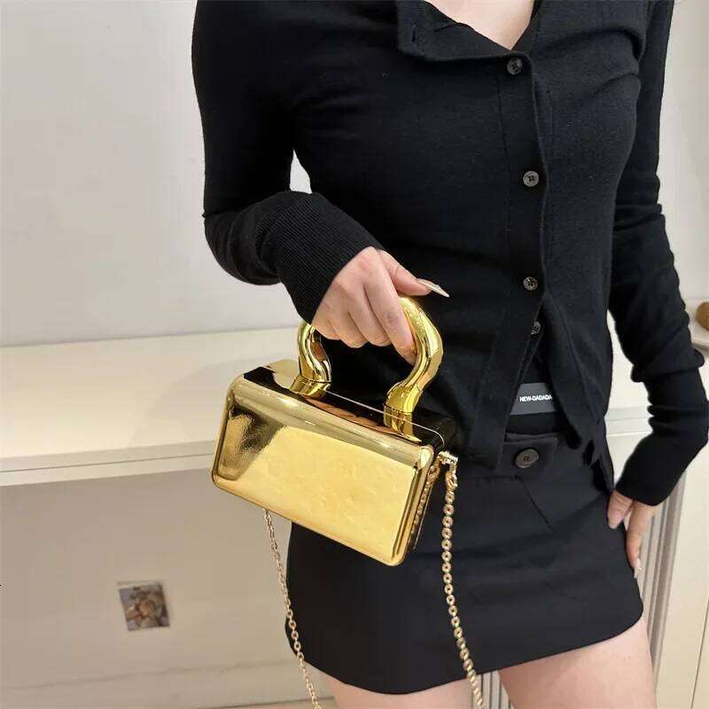 Acrylic Box New Mirror Finish Handbag Ins Internet Famous Women's Chain Crossbody Dinner Bag