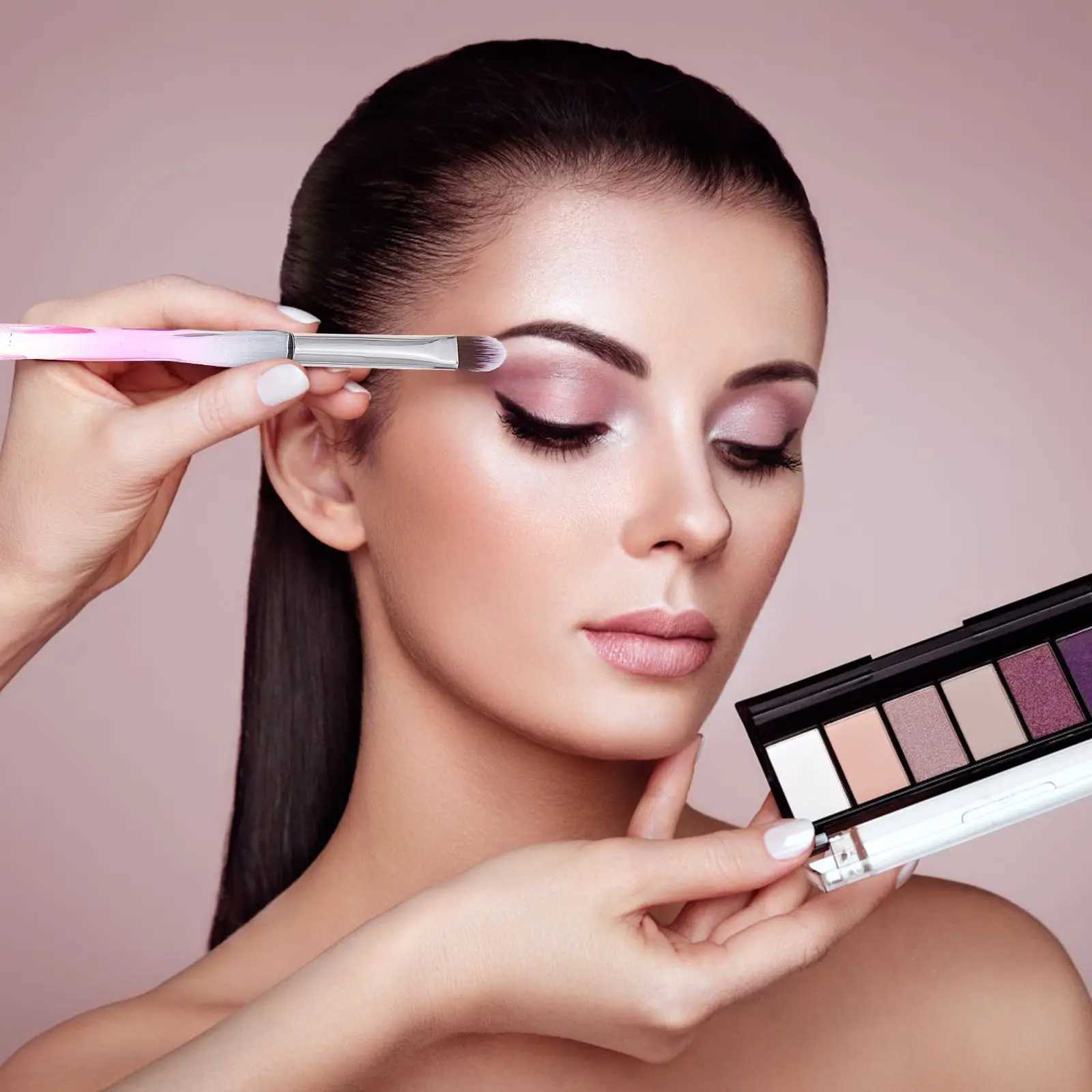 10 Pcs Plastic Handle Makeup Brush Kit for Women B Suit Crystal Fiber Wool Tool Miss Eyeshadow W250605