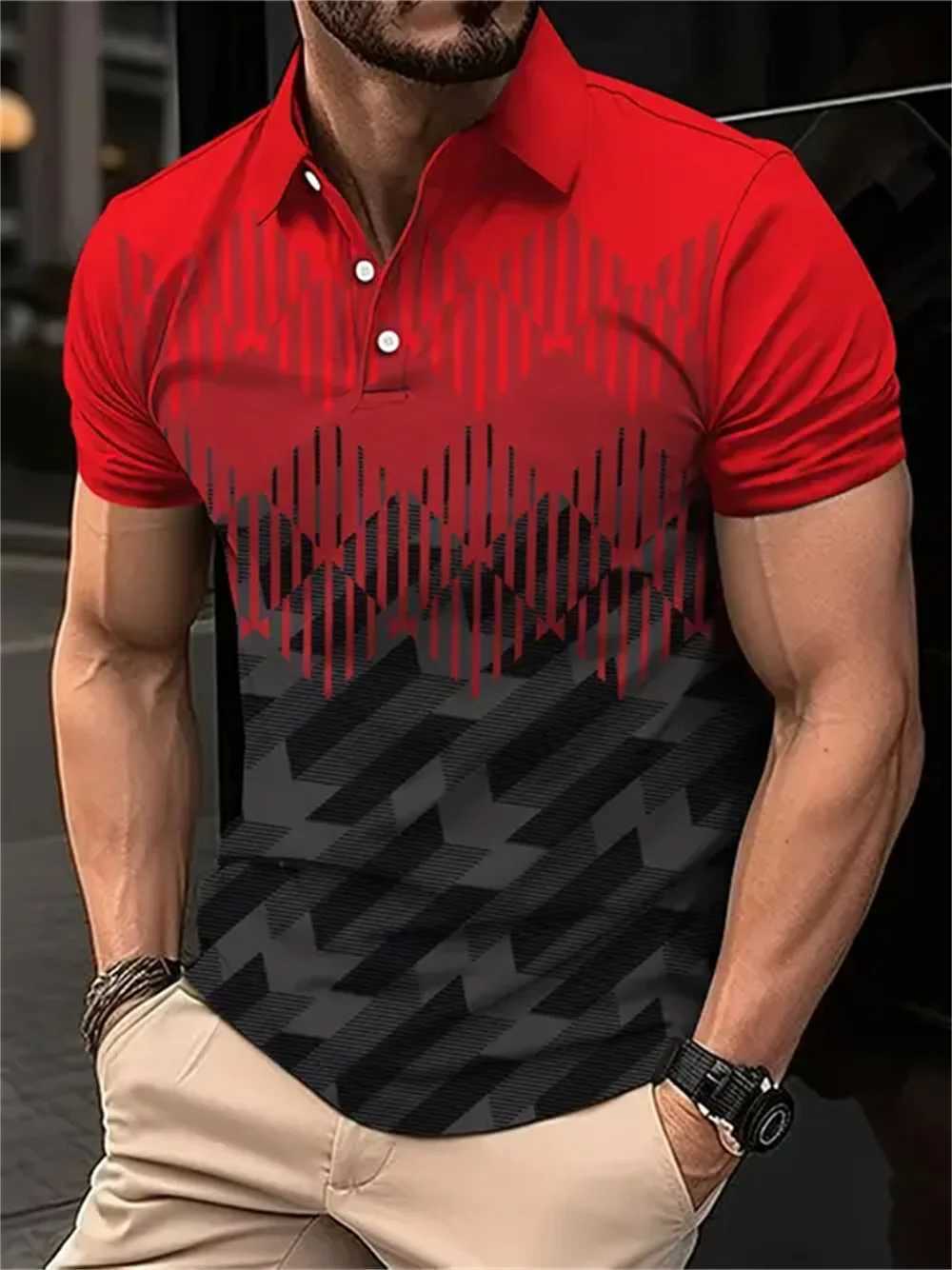 Mens Color Block Stripe Short Sleeve Summer Thin Polo Shirt Stylish Zipper Crew Neck Polo Shirt Mens Golf Casual Polo Shirt XJ250605