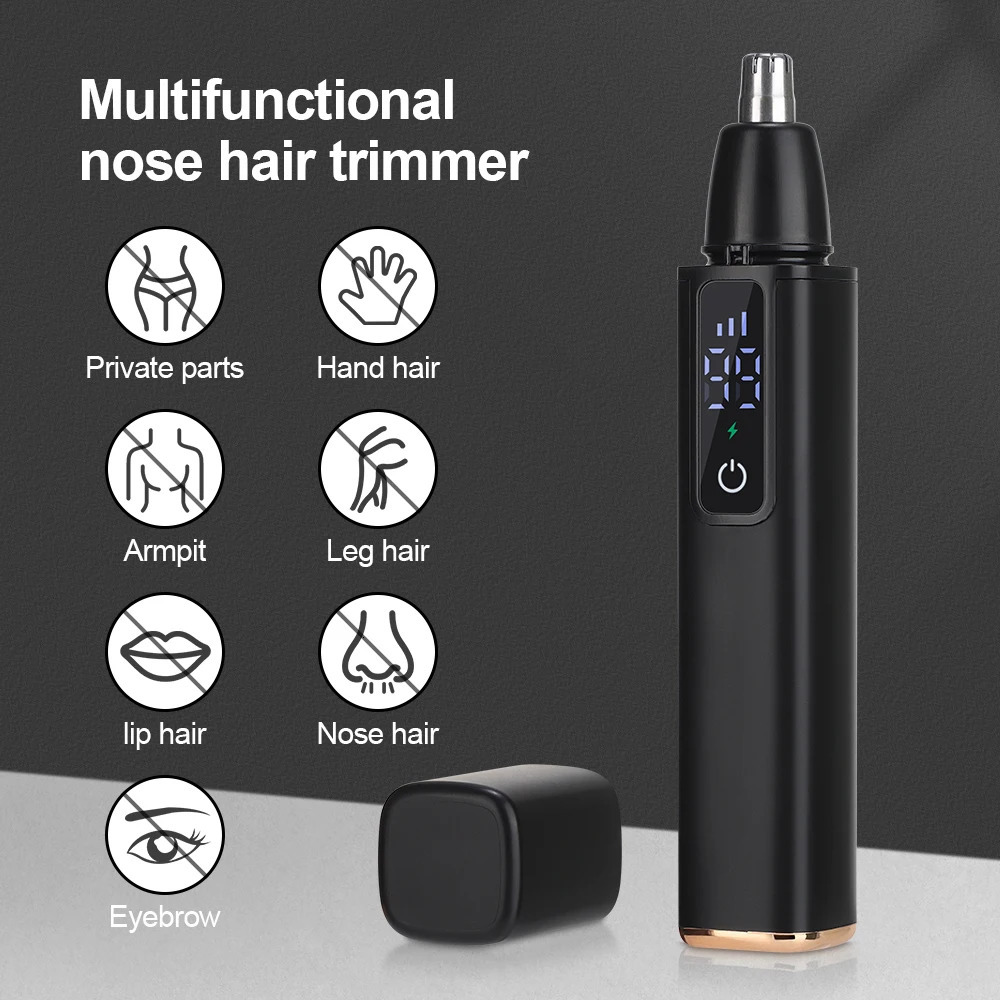 Electric Nose Hair Trimmer For Men Women High Speed Motor Hair r Lips Eyebrows Razor R Type Cutter Head Trimmer for Nose 250604