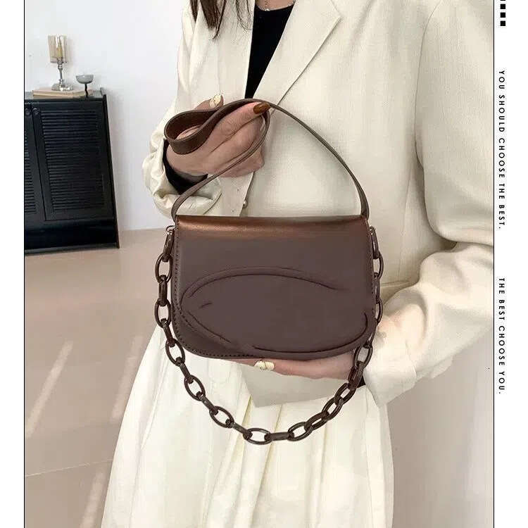 2024 New Trendy Niche Dingdang Black Small Square Soft Leather Handbag Stylish Versatile Shoulder Underarm Women's Bag
