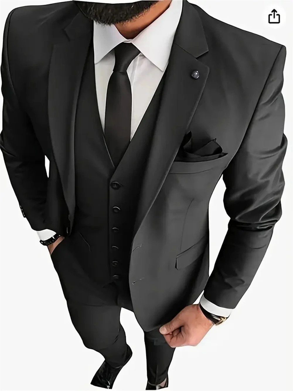Mens Suits 3pcs Mens Business Suit Notch Lapel Blazer Formal Wedding Groom Pants Tux Vest Tuxedos BlazervestPants 250530