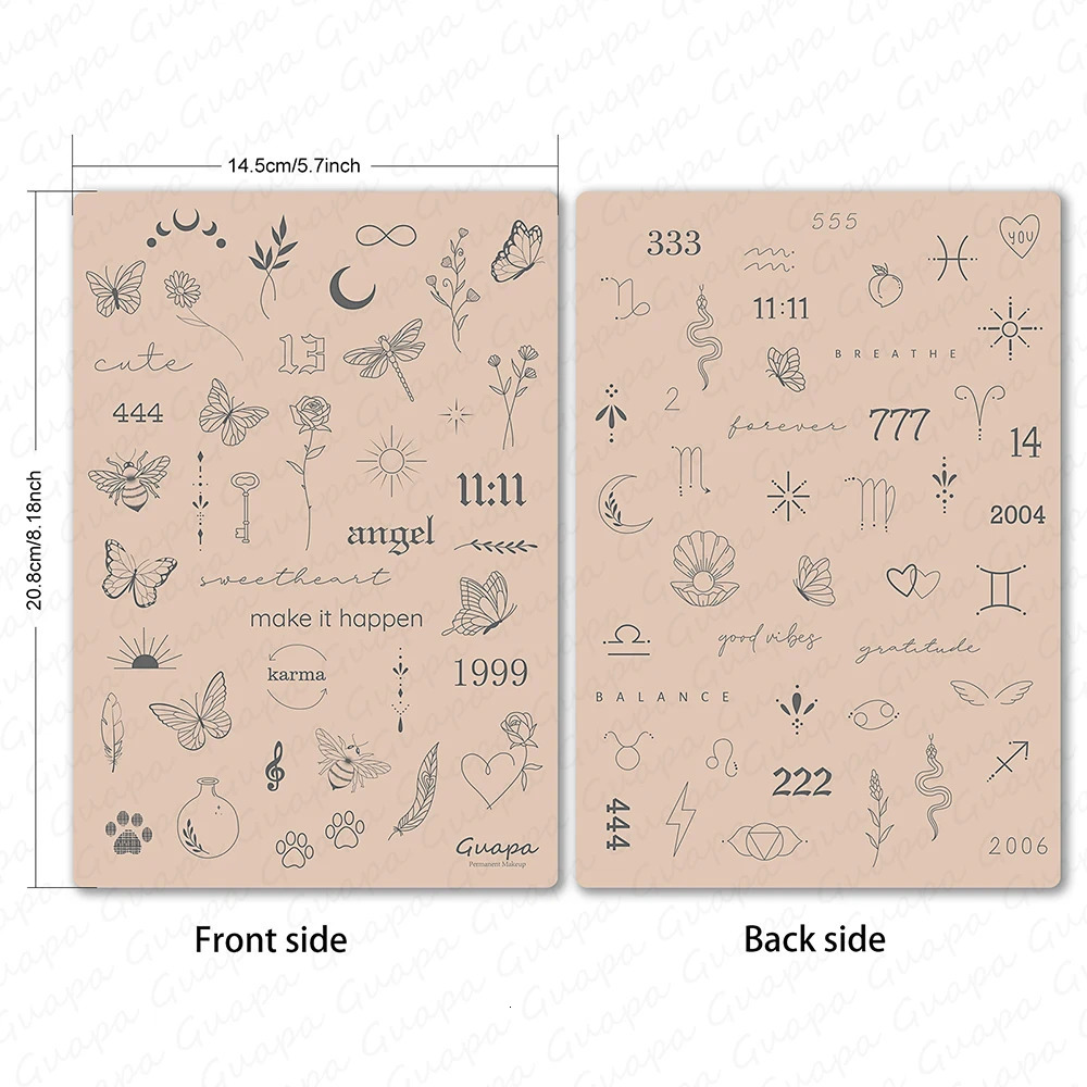 2024 Tattoo Pre-Printed Practice Skin Mini Tattoo Precise and Clean Flexible Rubber Pad for Practice Different Styles 250604