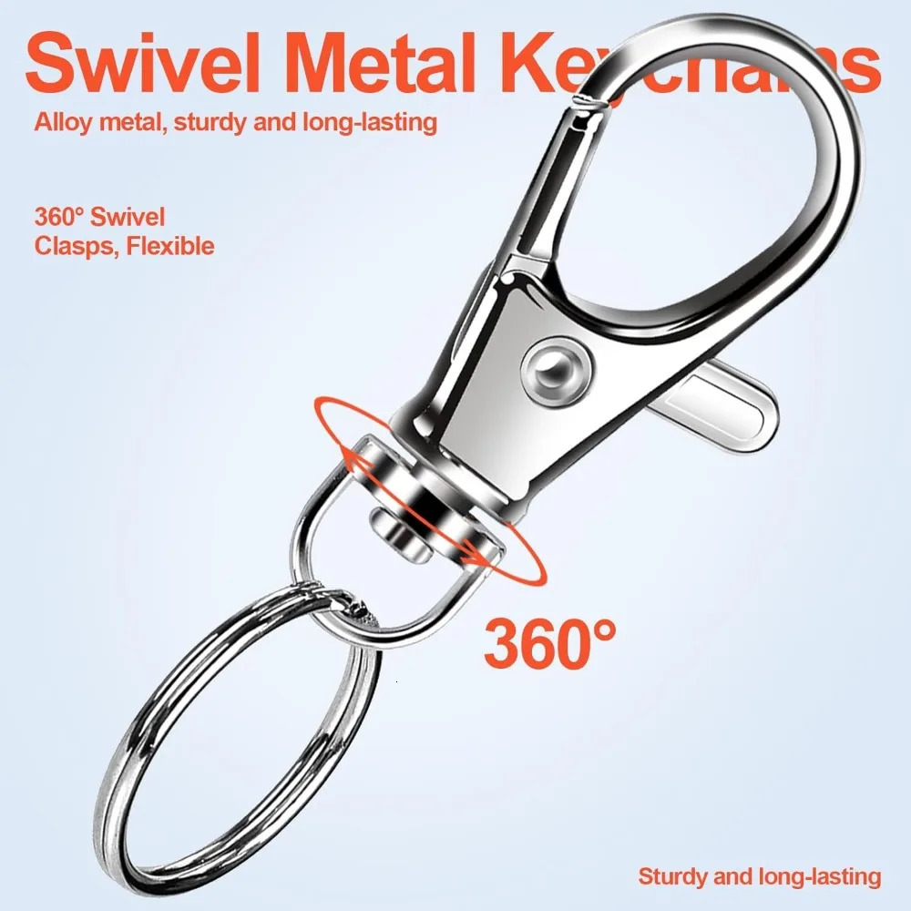 60PCS Metal Swivel Snap Hook Key Ring 30PCS Crayfish Claw Keychain Key Chain Ring For Keys 250605