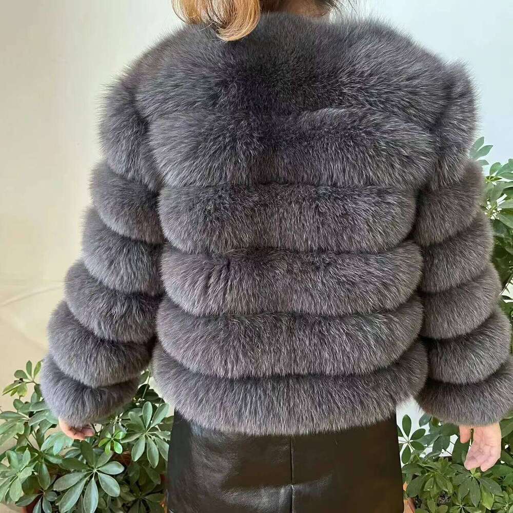 100% natural fur jacket Real Coat Winter Women Natural Fox Fur Fashion 50cm Short Jacket Wholesale Hot 2022