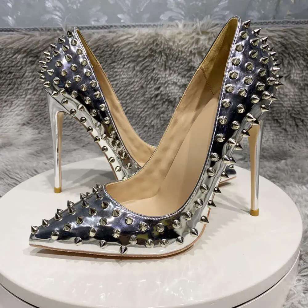 Sparkly Stiletto Heels: Women's Pointed Toe Evening Pumps - Elegant Slip-On Design, Available in 8cm, 10cm, and 12cm Heel Heights