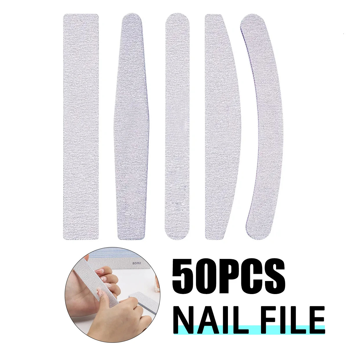 Reusable Nail FIle 100/180 Grit Sandpaper Gel Polishing Files for Nails Beauty 250605