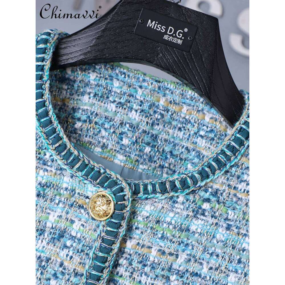 2024 Autumn New High-end Fashion Round Neck Long-sleeved Short Jacket Top Skirt Set Commuter Elegant Women's Two-piece