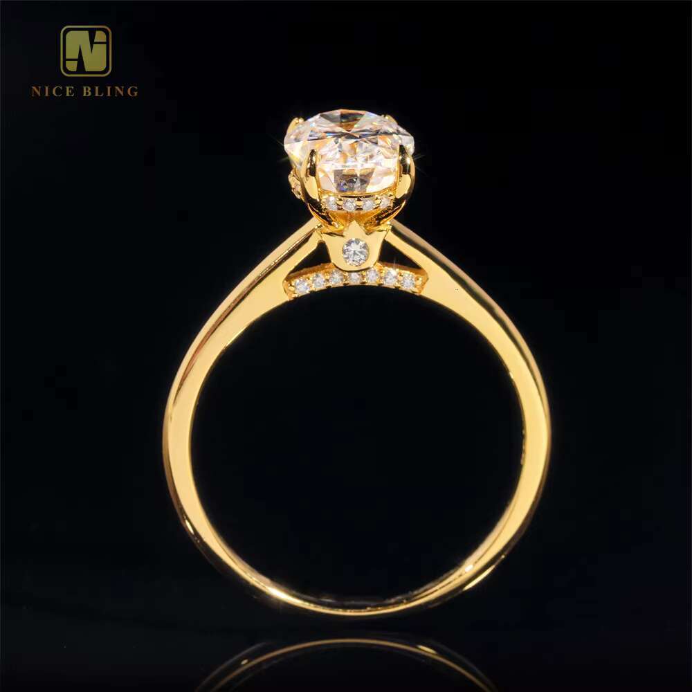 Fashion Luxury Moissanite Jewelry Women Moissanite Wedding Ring Oval Cut 925 Silver Moissanite Engagement Ring