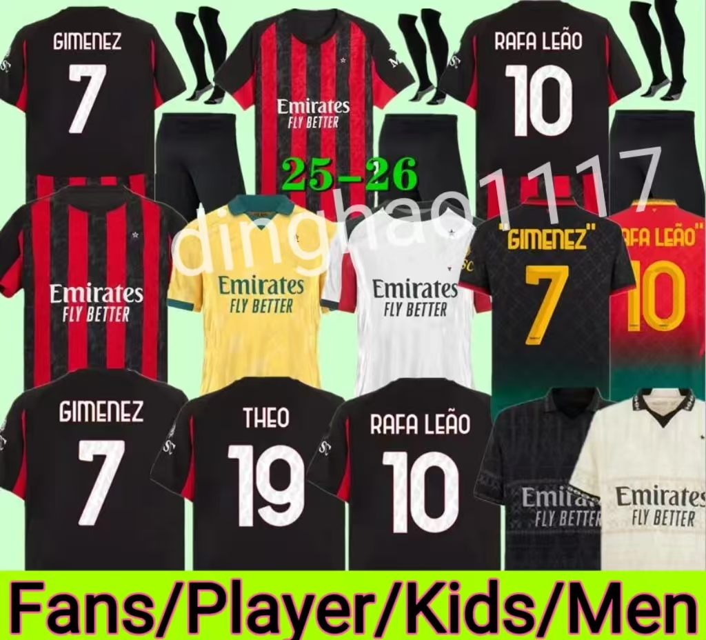 25 26IBRAHIMOVIC GIROUD Soccer Jerseys 2025 2026 PULISIC THEO TONALI REIJNDERS Shirt ROMAGNOLI RAFA LEAO S.CASTILLEJO REIJNDERS LOFTUS-CHEEK Football uniform