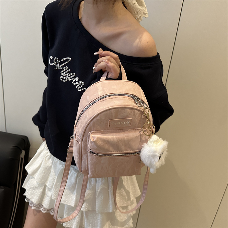 designer College Student Class Backpack Women 2025 New Casual Small Backpack Niche Commuting Outdoor Travel Double Shoulder Bag