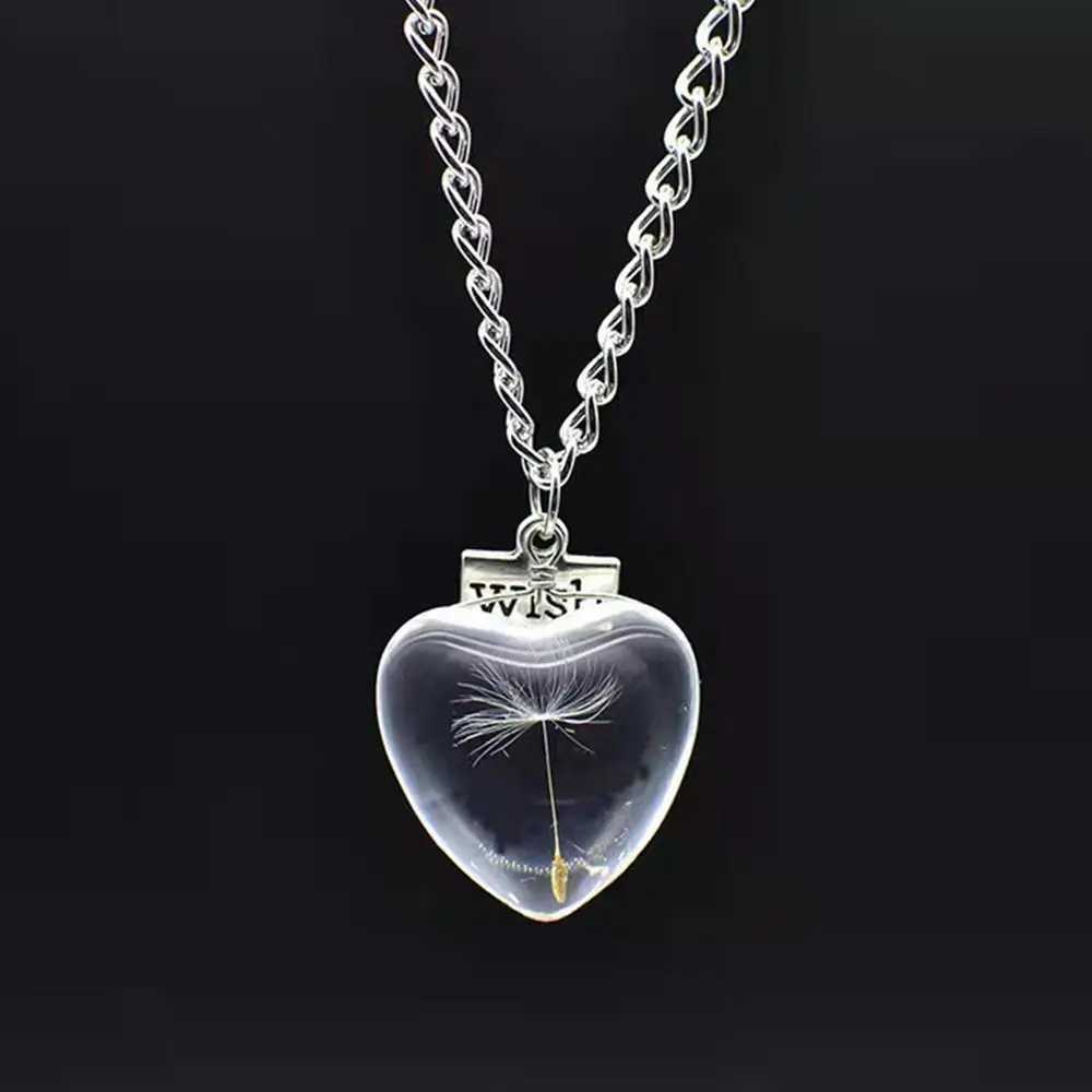 Natural Dandelion Pendant Necklace New Design Ball Transparent Glass Pendant in Bottle Necklace Handmade Fashion Jewelry XJ250604