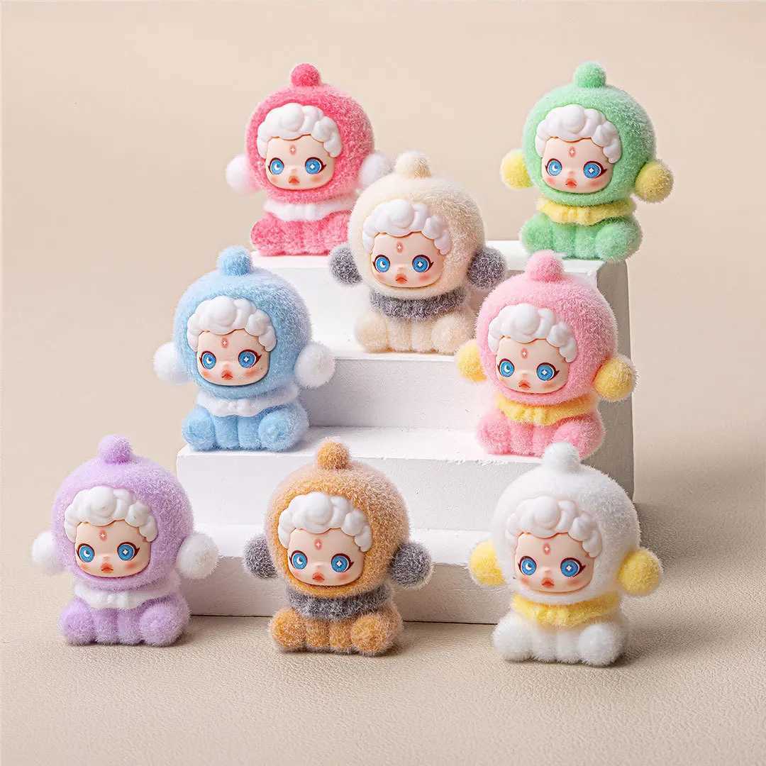 Creative Sp Sitting Girl Flocked Small Figure Making Cute DIY Accessory Able Office Desk Figure Making XJ250605