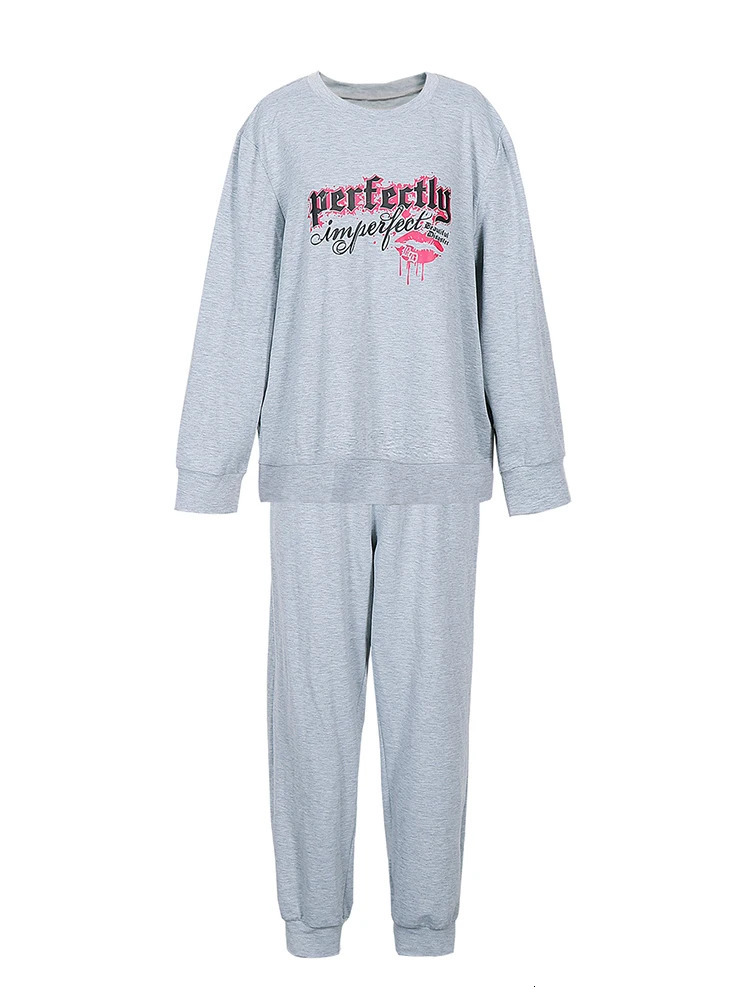 Plus Size Womens Fashion Casual Sports Autumn And Winter TwoPiece Pants Set 250605Z