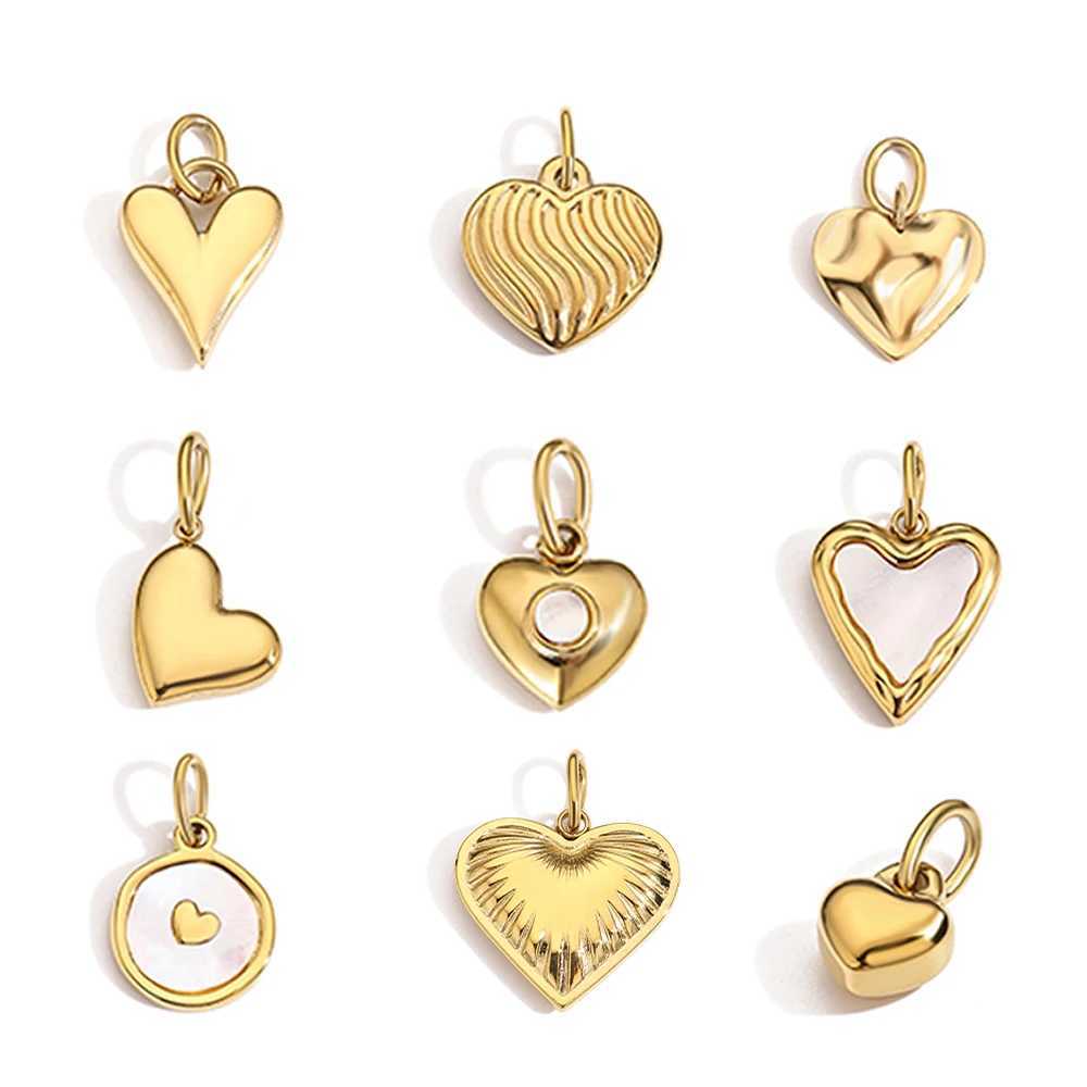 eManco New Fashion Three-dimensional Tassel Heart Charm Pendant Stainless Steel Gold-Plated Necklace Homemade AccessoriesXJ250604