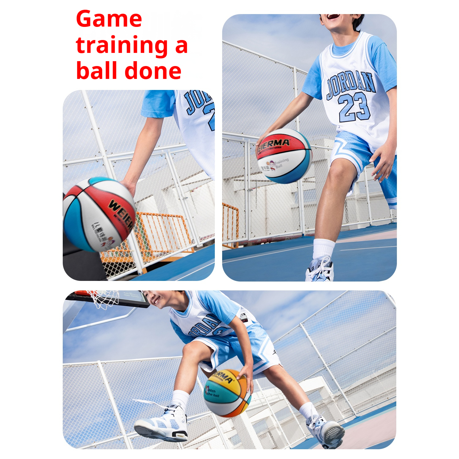 Colorful Kids' Basketball - Special for Toddlers and Youth | Soft Rubber Material, Lightweight Design, Fun Cartoon Patterns, Suitable for Childre