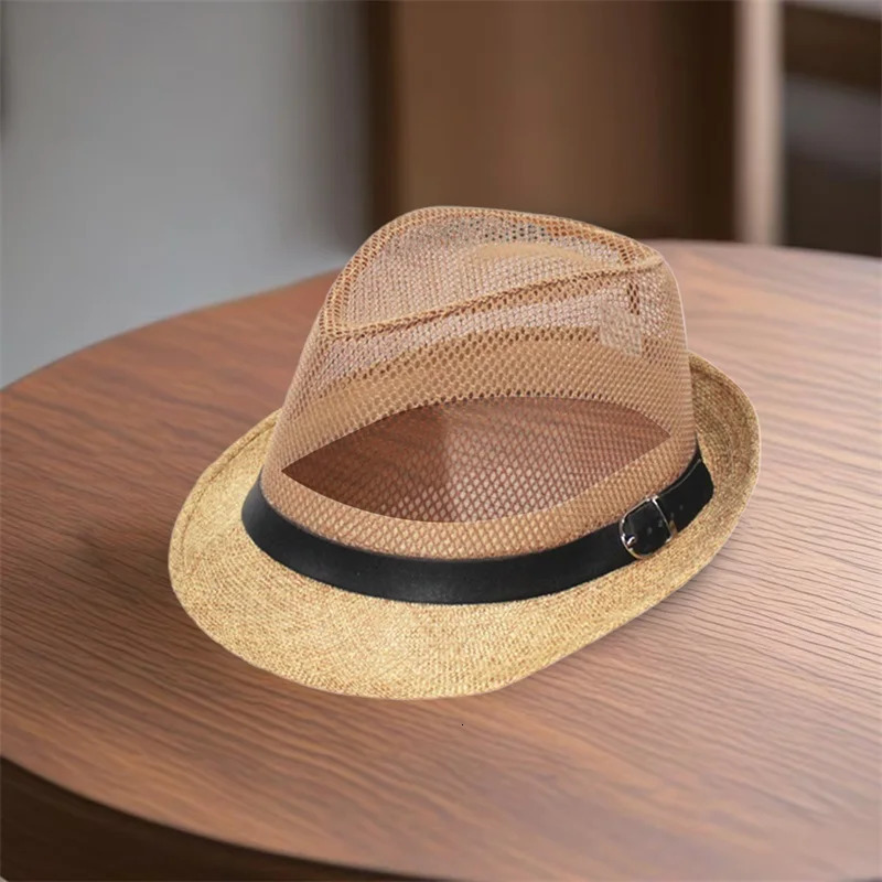 Men s Classic Straw Panama Hat with Wide Brim and Breathable n for Summer Beach Vacation Lightweight Sun Hat 250605