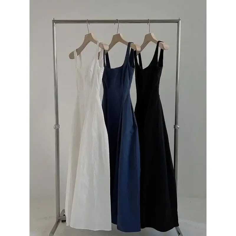 Spring Korean Style Slimming Waist Midi Dress Fashionable Strapless Womens Trendy Casual Elegant KneeLength Gown 250604