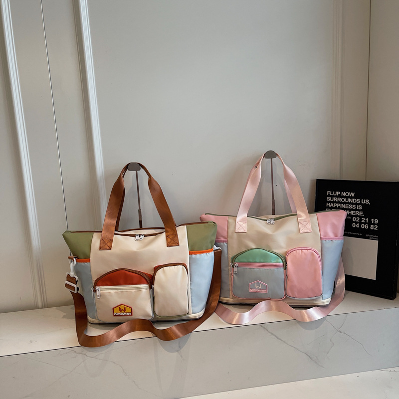 Free Shipping Designer Bag Large Capacity Contrasting Color Outdoor Lightweight Fitness Bag Business Travel Luggage Single Shoulder Crossbody Tote Bag