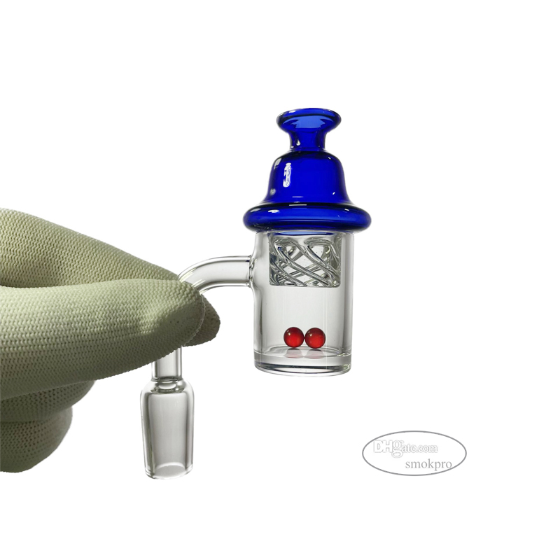 25mm Flat Top Bucket Banger Set With Vortex Carb Cap Glass Marble Pearls Beads Spinning Insert 10mm 14mm Male Female Joint Attachment Available