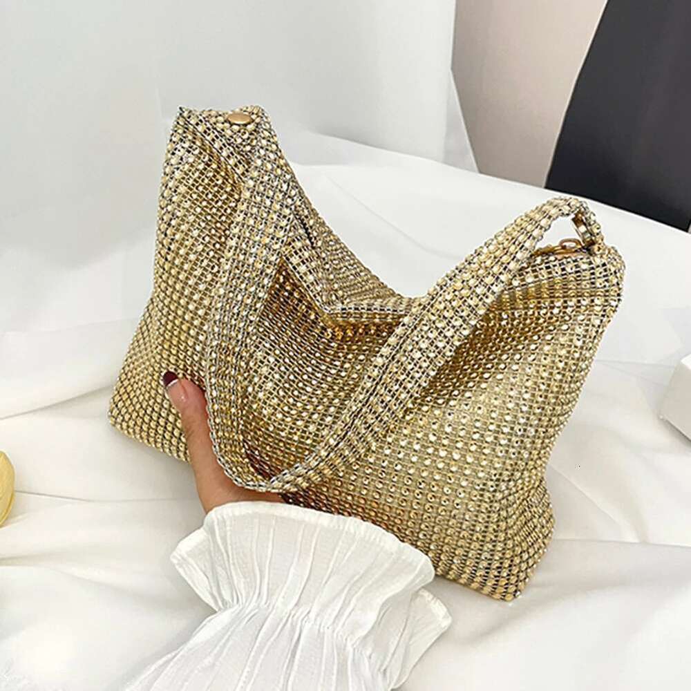 Glitter Dinner Clutch Women Lady Stylish Evening Rhinestone Large Capacity Underarm Everyday Shoulder Bag
