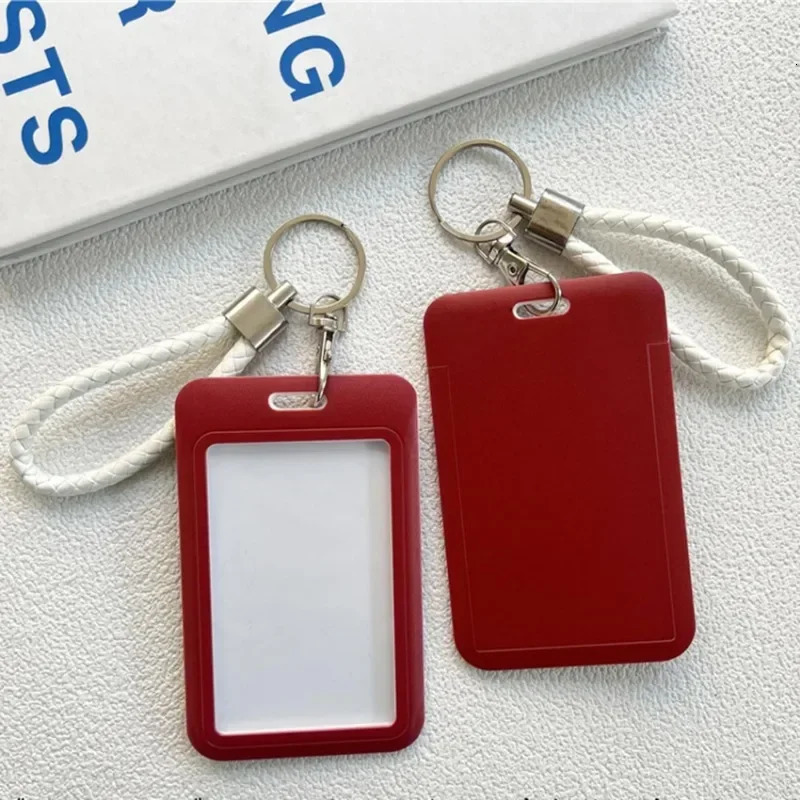 1Pc Macaron Bus ID Card Protective Cover Cases Student Meat Keyring Campus Access Door Credit Holder Bag Set Key Chain 250605