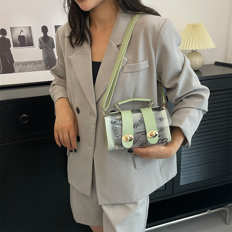 Top brand high-quality new free designer bag transparent jelly pouch 2025 new PVC printed graffiti Cambridge bag beach crossbody bag brand new free de