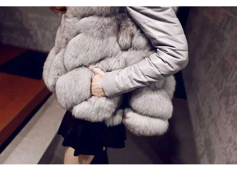 2021 European and American Winter Women's Fox Hair Korean Version Jacket Integrated Imitation Fur Coat