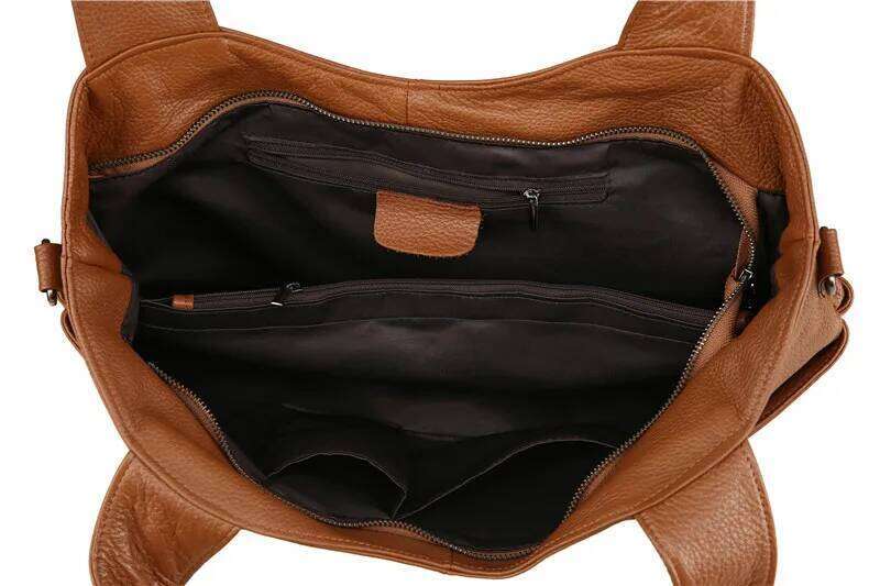 Nesitu High Quality Casual Large Black Brown Genuine Leather A4 Women Handbags Female Totes Lady Shoulder Messenger Bags M07175 2025/06/05