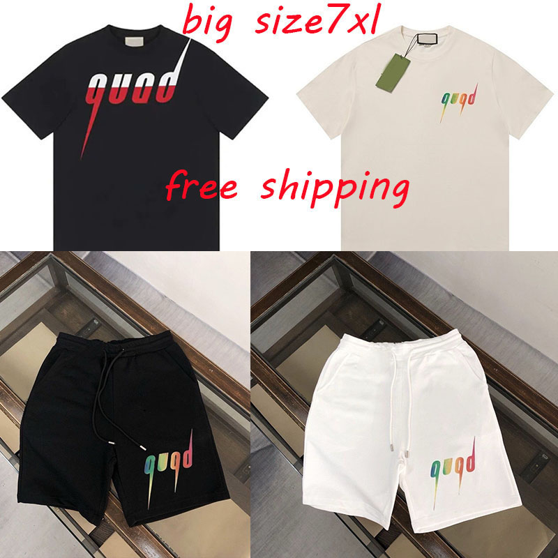big size 7xl Mens T Shirt Designer With Letters Tide Letter Couples Round Neck Loose Tops for Men Women Plus Size Classic Casual T-shirts 6xl free shipping