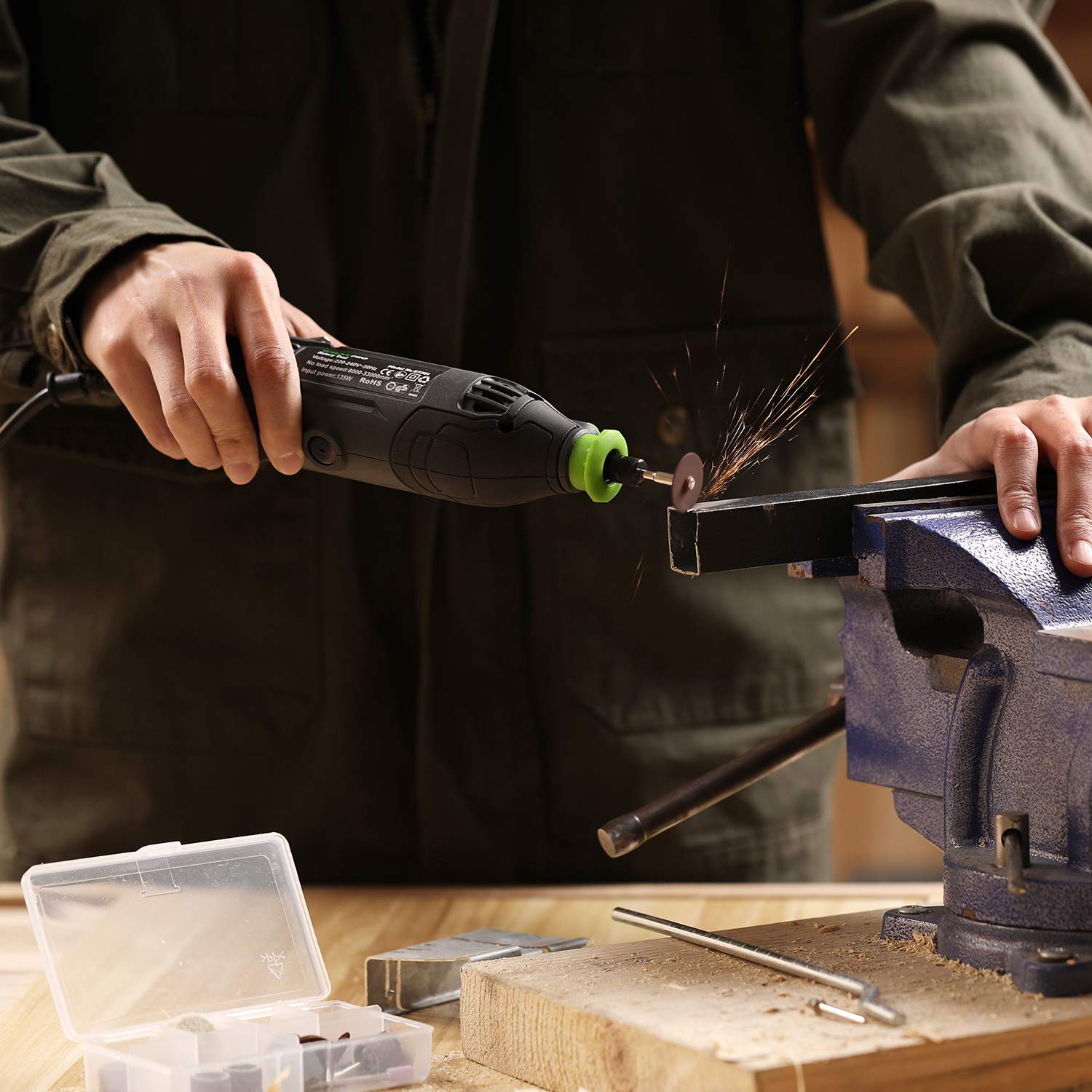 GALAX PRO Rotary Tool Kit, 135W Variable Speed Control 8000-35000 RPM Rotary Tool with 48PCS Accessories Kit for Craft Projects and DIY Projects