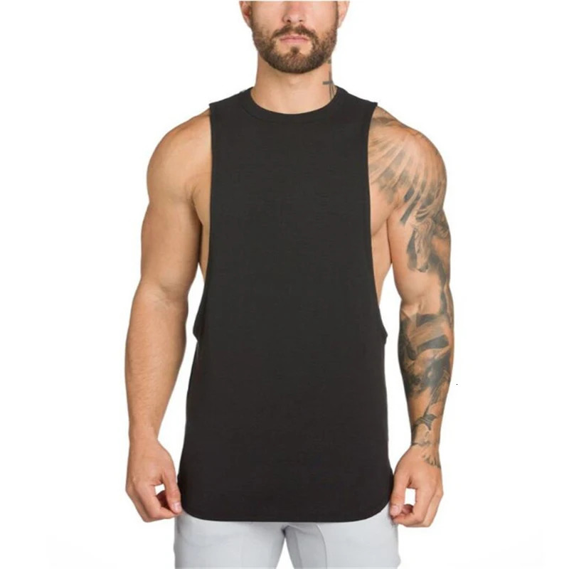 Plain Vests Mens Bodybuilding Muscle Tank Tops Gym Fitness Sport Sleeveless Loose T-Shirt Cotton Breathable Cool Summer Clothing 250605