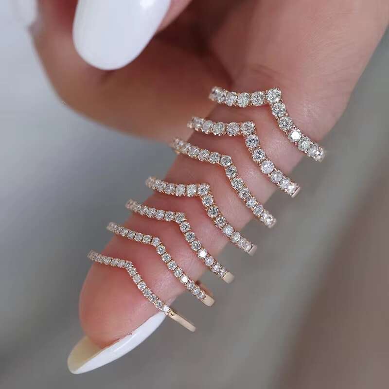 Tiny Wedding Band in 10K Gold Half D Colored Moissanite Eternity Band