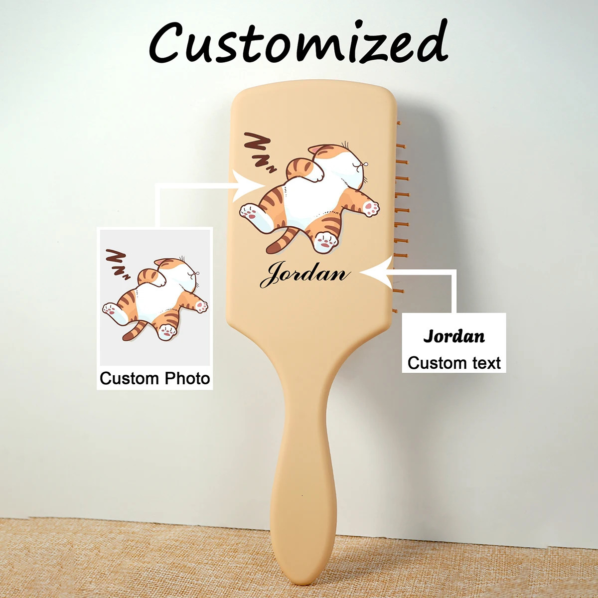 1pc Personalized Customized Air Cushion Hairbrush for Girls Bride Bridesmaid Party Valentines Day Halloween Christmas Gift 250603
