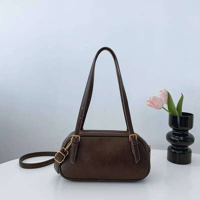 Fashion PU Leather Top-handle Bag Women - Single Shoulder Messenger Design, Exuding Vintage Charm, Ideal Tote for Ladies