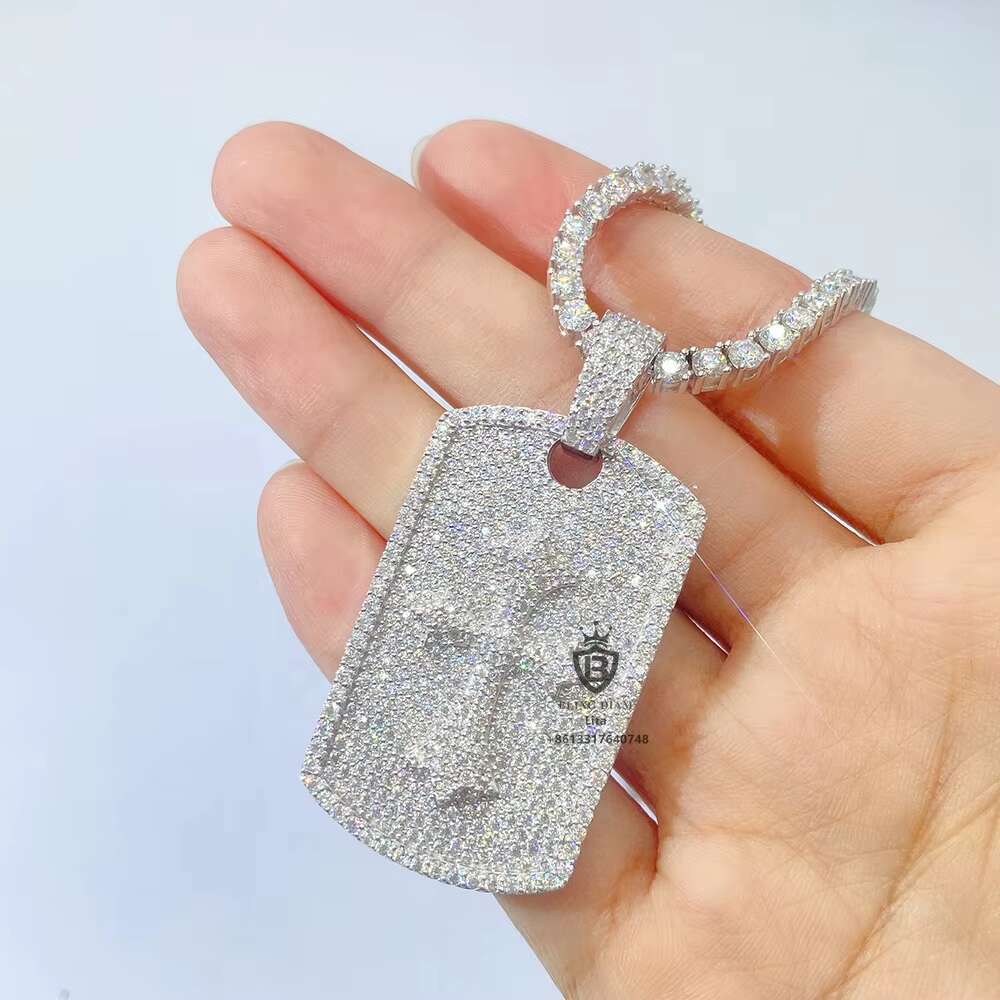 New Arrivals Special Unique Mens Hip Hop Vvs Moissanite Diamond Large Dog Pendant Necklace Jewelry