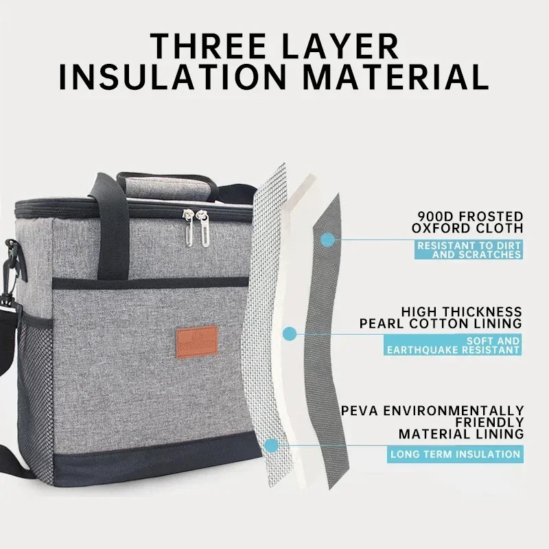 25L Large Capacity Insulated Cooler Bag Foldable Ice Box for Camping Beach BBQ Picnic Leakproof Portable Freezer Lunch Tote 250604